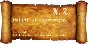 Mellári Konstantin névjegykártya